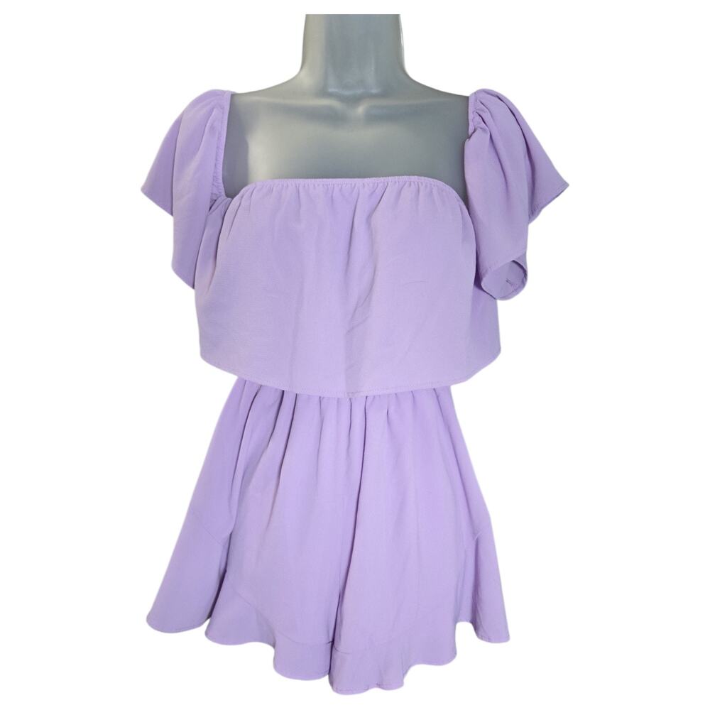 In the Beginning Wom Small Lilac Purple Shorts Romper Spring Summer Pastel Cute